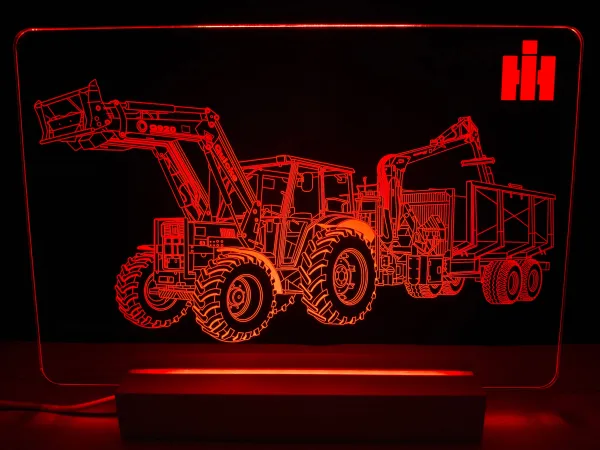 IHC 633 Allrad mit Holzrückewagen LED Schild